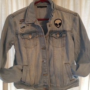 Brandy Melville denim jacket with Alien  patch